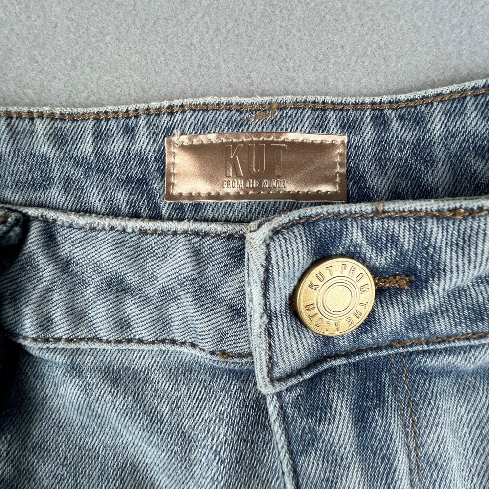 Kut from the Kloth Sienna Wide Leg Jeans Women 10 High Rise Patch Pocket - Picture 3 of 15